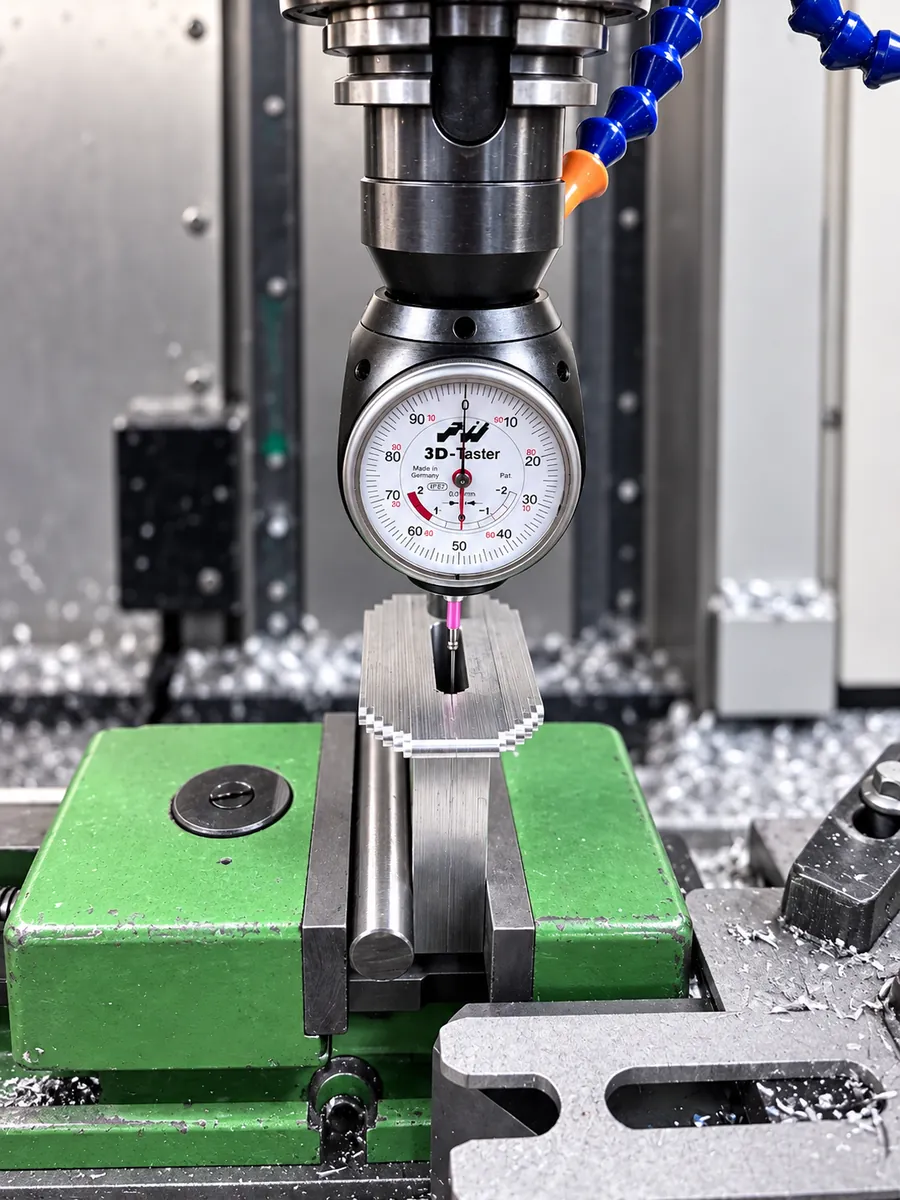 Workpiece probing with a 3D touch probe on the machine